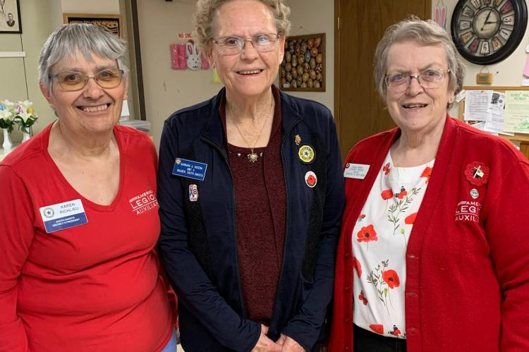 Pictured are, from left: South Dakota American Auxiliary District 8 President Karen Richelieu, Barb Kucera, and AnnaMae Warnier, the South Dakota Department of the American Legion Auxiliary President.