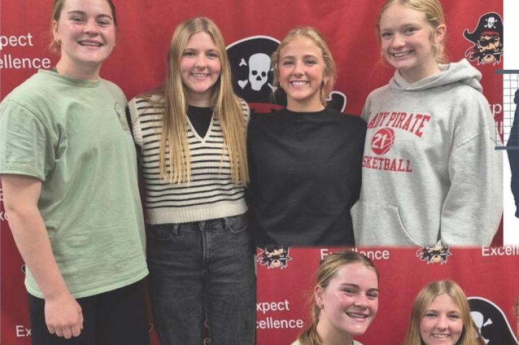 Great Plains All-Conference: Rilyn Thury, Jordyn Voigt, Brielle Voigt, and Honorable Mention Kaydence Metzger.