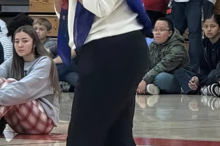 YST Chairwoman Chelaine Knudsen visited with students at WCS with an opening message for Native American Week.