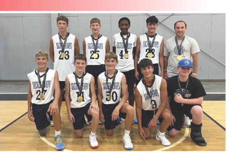 Back row, from left: Brenson Ratzlaff (Avon), Branson Kok (Armour), Levi DeWaard (Armour), Jackson Woods (Wagner), Coach Nate Vetch (Mt. Vernon), front row: Joshua Koenig (Canistota), Zander Fathke (Avon), Daylin Kok (Armour), David Biggins (Gregory) and 