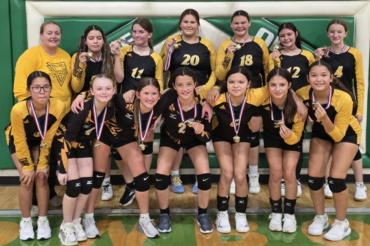 The AC/DC Thunder JH Volleyball Team brought home the championship title after a strong showing at the Colome Tournament on Saturday, October 11. Courtesy Photo