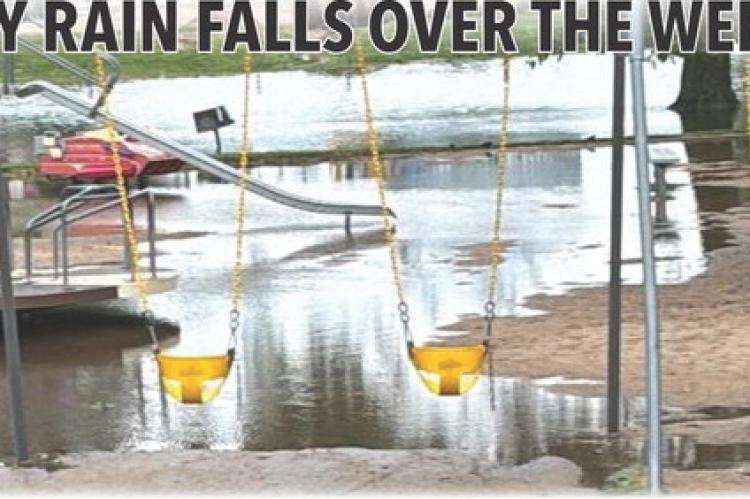 Sunday night a thunderstorm came through Avon with heavy rainfall leaving the city park flooded. Locals reported rainfall totals from 2.95 up to 3.30 inches. With the hot, windy weather we had last week the rainfall and cooler temperatures will be a good 