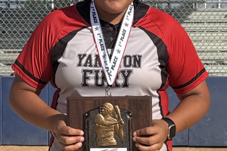 Shealee Turner, player for the Yankton Fury softball team, is honored to announce her team received 1st place at the state championship. Congratulations!