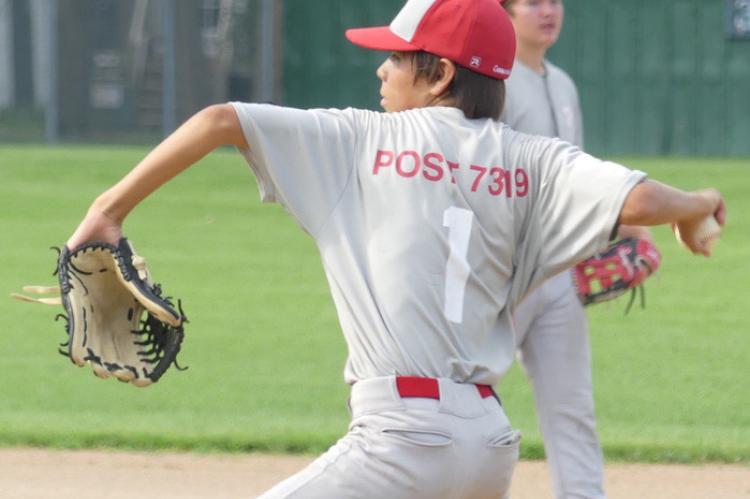 Colton Zephier pitching. Photos by Mieke Slaba.