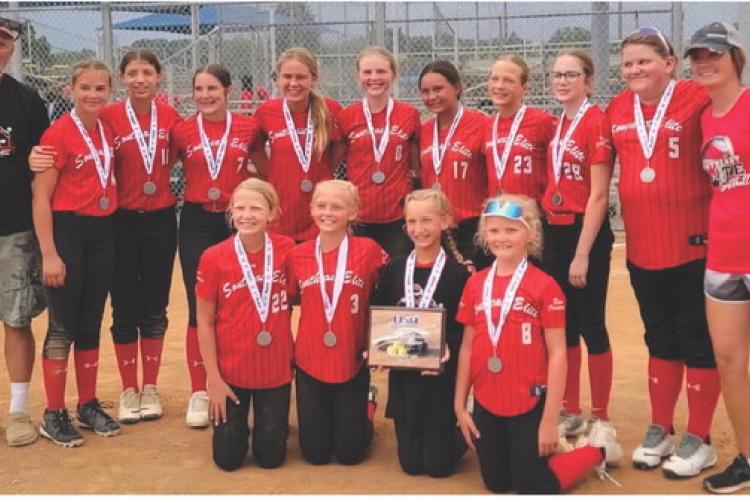Team members are, back row from left: Coach Paul Kuhlman, Sydney Johnson, Ashley Soukup, Harper Kracht, Rowan Brandt, Kensley DeVries, Johanna Namminga, Stella Ratzlaff, Shaeleigh Grant, Lydia Lane, Coach Haynes; front row: Whitley Wolf, Emersyn Haenfler,