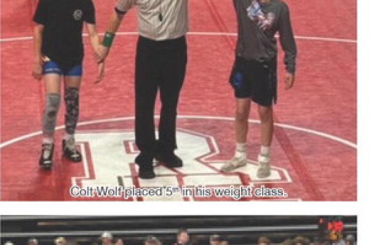 Colt Wolf placed 5th in his weight class. Sawyer Bierema placed 3rd in his weight class. Jorden Ratzlaff placed 6th in his weight class.