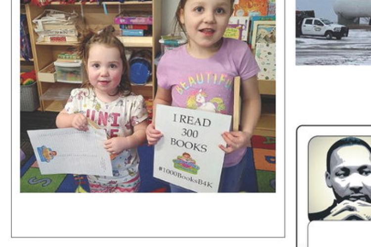 Kylie and Carly Bierman read 300 books in the 1000 books before Kindergarten program put on at the Lake Andes Public Library. Congratulations! COURTESY PHOTO