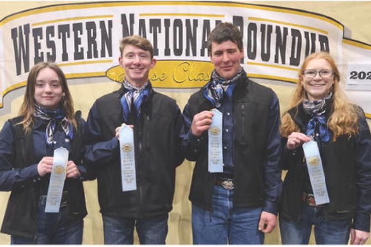 Horse Judging Team, from left: Arryanna Schnetzer, Hayden Talsma, Sam Hansen and Hensley Talsma. Courtesy Photos