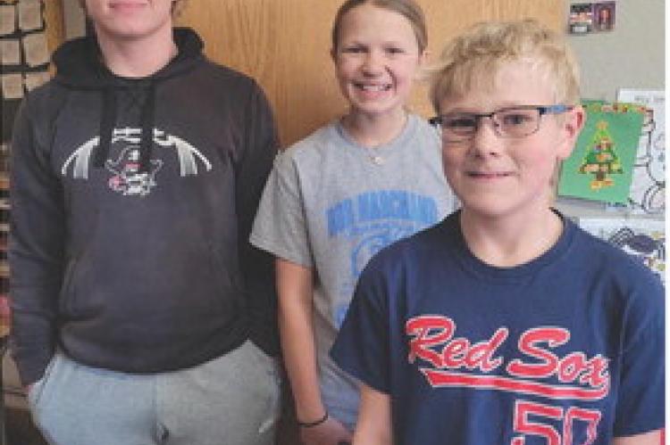 Gold Standard Pirates of the Week are: PK-4: Parker Cihak, 5-8:WhitleyWolfand9-12:LandonMudder.Congratulations students!!! Courtesy Photo