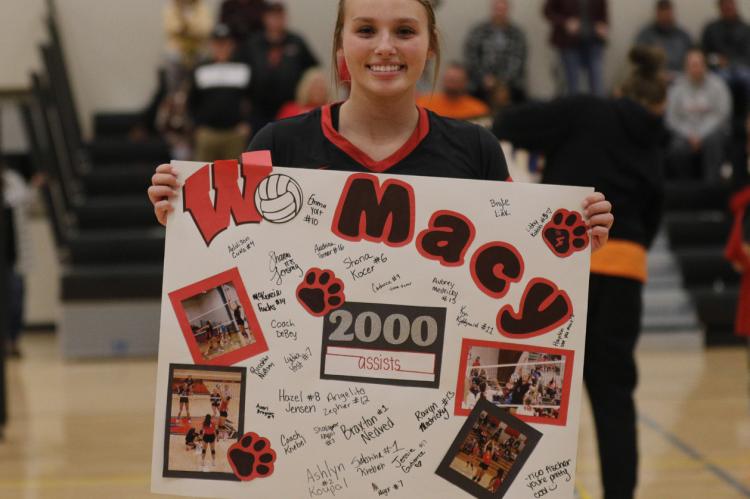 MACY KOUPAL REACHES 2,000 CAREER ASSISTS