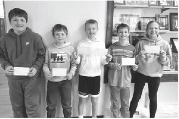 5th grade winners: Dawson Ratzlaff, Bronc Cihak, Hudson Sees, Daxton Fathke, and Stella Ratzlaff.