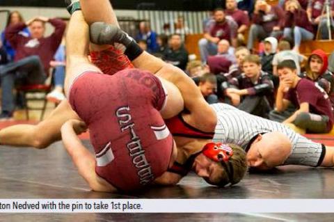 Preston Nedved with the pin to take 1st place  .
