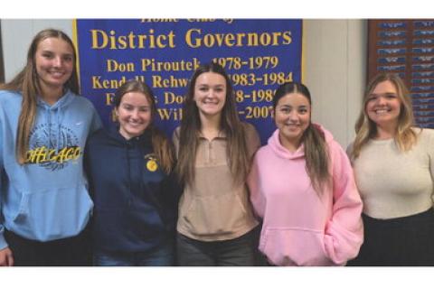 Pictured are WCS Seniors, from left: Ashlyn Koupal, Kalea Kuhlman, Brylie Link, and Kamea Houseman and Alison Woods, Program Presenter. Courtesy Photo.