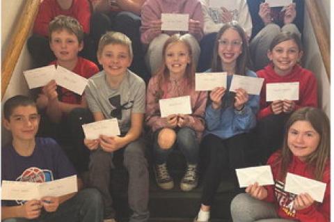 Middle School winners, back row from left: Daxton Fathkey, Dawson Ratzlaff, Emersyn Haenfler, Kiera Fathke, Haley Brandt; middle row: Bronc Cihak, Blake Olson, Kendle Hartnett, Anna Small, Spencer Dykstra; front row: Isaac Wynia and Macy Haynes. Courtesy Photos
