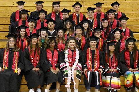 Pictured are the Wagner Community School Class of 2025 graduates. In the order of the back to the front row, back row from left: Brady Cournoyer, Max Greger, Curtis Hare, Hunter Lhotak, Gabriel Houseman and Parker Petry. Next row from left: Glen Weston, H