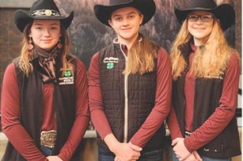 Hippology Team #2 - Arryanna Schnetzer, Maddie Stutzman and Hensley Talsma who earned 5th place overall.