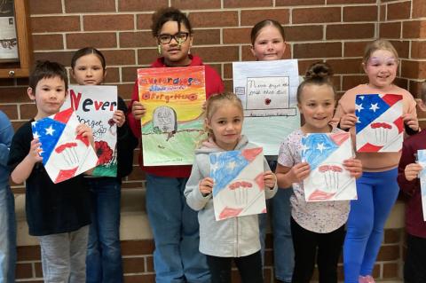 Winners are from left: Mersayis Sully, Liam Hansen, Leesi Zephier, Alyani Tyson, Zendaya Cournoyer, Skyler Kocer, Lydia Hill, Kensley Deurmier, and Carter Koupal. Courtesy Photo