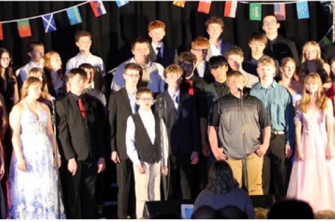 The Avon 8th - 12th grade choir and band students presented their 2026 Pops Concert on Monday, April 27 under the direction of Mr. Joseph Sexe and Mrs. Autumn Schultz. Pictured above, the high school choir closed the program with several musical selections. Photos by Jan Martin