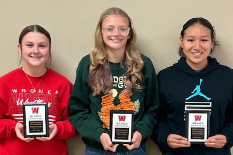 The Wagner Red Raiders girls wrestling team wrapped up a successful season by recognizing their athletes with 2026 postseason awards. Competing in their first year on the mat, the team showed determination, growth, and strong work ethic throughout the season. Award winners include: Izzy Myer — Hardest Worker , Taya Stone — Most Improved, and Jaylecia Powers — Most Valuable Wrestler. Congratulations athletes on a great first season.