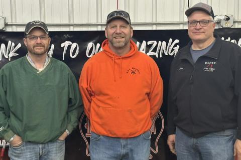 Pictured are, from left: Travis Beeson, Joel Kotab, and Jim Beeson.
