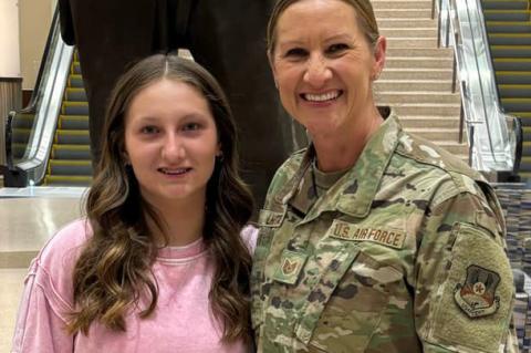 Pictured are Jazlyn Lhotak and her mother Jennifer Lhotak.