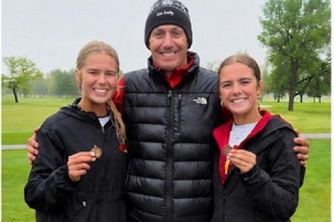 Sisters Rowan and Raegan Brandt of the Avon golf team punched their ticket to the State B Golf Tournament after strong performances at Region competition. Raegan earned 11th place with a score of 101, and Rowan earned 12th with a score of 102. The duo will compete at the State Meet June 1-2 in Brookings. Courtesy Photo