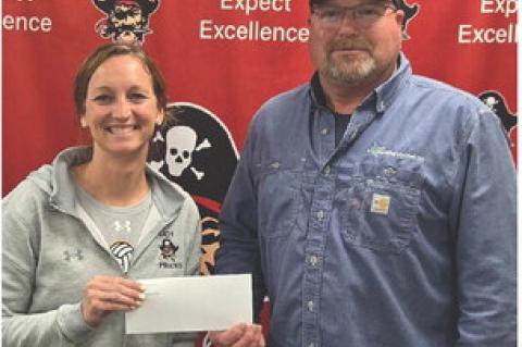 Thank you to Prevailing Wind Park LLC for their $5000 donation to the new Avon School Playground! Check presented to Principal Lindsey Fathke from Prevailing Winds Park LLC manager Todd Hornstra on behalf of AES. Courtesy Photos