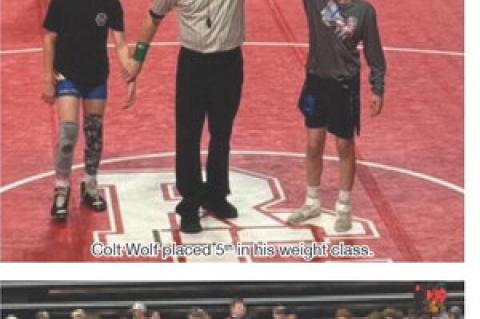 Colt Wolf placed 5th in his weight class. Sawyer Bierema placed 3rd in his weight class. Jorden Ratzlaff placed 6th in his weight class.