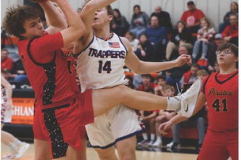 Grayson Ratzlaff with the rebound in Scotland.