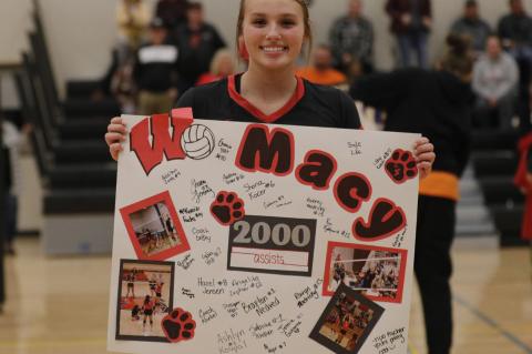 MACY KOUPAL REACHES 2,000 CAREER ASSISTS