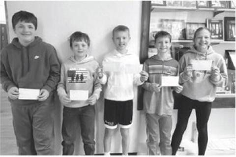 5th grade winners: Dawson Ratzlaff, Bronc Cihak, Hudson Sees, Daxton Fathke, and Stella Ratzlaff.
