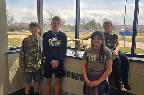 March Students of the Month at Andes Central School are: K-2 Max Bennett, 3-4 Christina Habben, Middle School- Linkyn Frederick, and High School-Tate Kaczor. Courtesy Photo