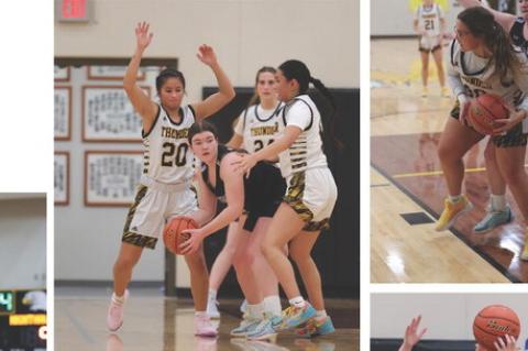 Nadia Van Zuidam and Mahpiya Irving with a strong defense.