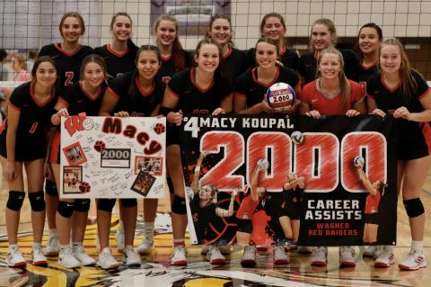 MACY KOUPAL REACHES 2,000 CAREER ASSISTS