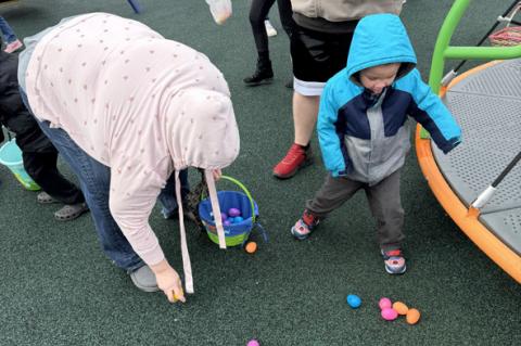 Easter Fun at WCS Playground for Easter Egg Hunt