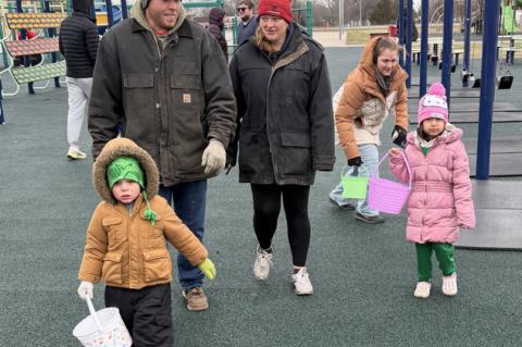 Easter Fun at WCS Playground for Easter Egg Hunt