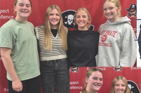 Great Plains All-Conference: Rilyn Thury, Jordyn Voigt, Brielle Voigt, and Honorable Mention Kaydence Metzger.