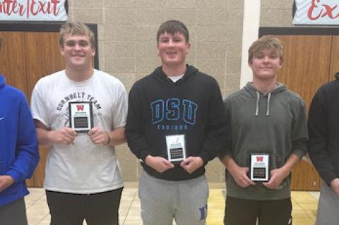 Offensive player of the year: Carlos Galindo, Defensive Player of the Year: Parker Petry, Newcomer: Preston McFayden, Russ Morrell Award: Hunter Lhotak and MVP: Gannon Knebel