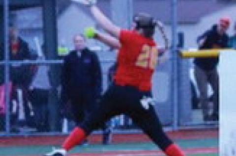 Macy Voigt with the first pitch of the season!