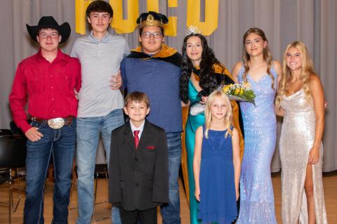 Back row, from left: Takoda Hare, Isaiah Milk, Kashton Garcia, Rory Kiyukan, Cambria Ronfeldt, and Gracie Ronfeldt. Front row, from left: Zander Kiyukan and Evelyn Swanson. Courtesy Photo.