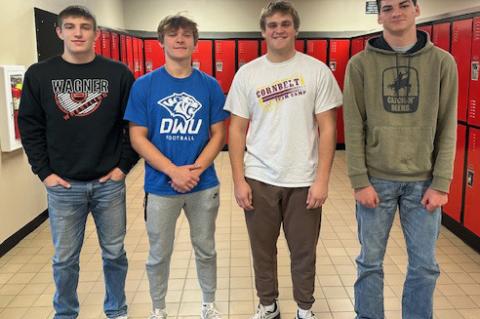 All Conference Honors: Gannon Knebel, Hunter Lhotak, Parker Petry, and Shea Kjeldgaard