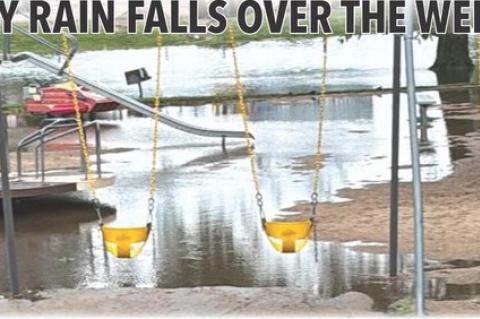 Sunday night a thunderstorm came through Avon with heavy rainfall leaving the city park flooded. Locals reported rainfall totals from 2.95 up to 3.30 inches. With the hot, windy weather we had last week the rainfall and cooler temperatures will be a good 