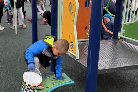Easter Fun at WCS Playground for Easter Egg Hunt