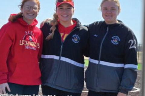 Senior players: Ashley Tolsma, Macy Voigt, and Kaeli Wallinga.