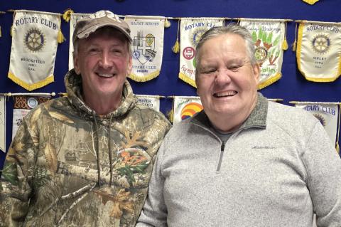 Pictured are Jeff Doom, Sponsor and Ted Honke, new Rotary member.