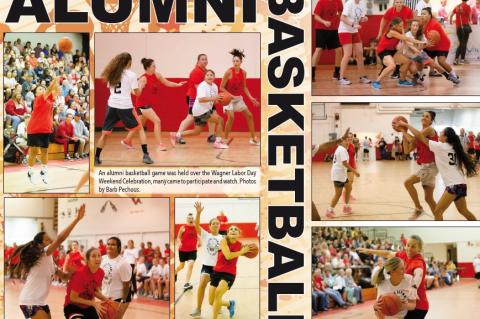 An alumni basketball game was held over the Wagner Labor Day Weekend Celebration, many came to participate and watch