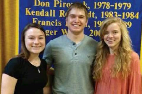 Seniors who were our guests that day were, from left: Mackenzie Havranek, Chance Blaha and Callie Frei  . Courtesy Photos