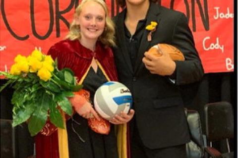 HOMECOMING QUEEN KIMBERLY TOLSMA AND KING KLEY HEUMILLER