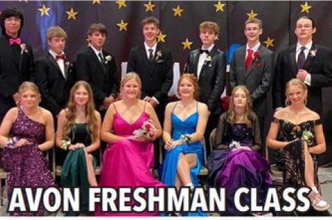 Freshmen pictured are, back row from left: Dyson Eddy, Weston Bierema, Parker Podzimek, Easton Sees, Linkin Akridge, Hoyt Brandt, Alexander Chaisson; front row: Bailey Kemnitz, Irelynn Small, Jeanah Ratzlaff, Bree Vanderlei, Hope Schryvers, and Kaydence M