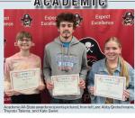 Academic All-State awards recipients pictured, from left, are: Abby Gretschmann, Treyvan Talsma, and Kate Swier.